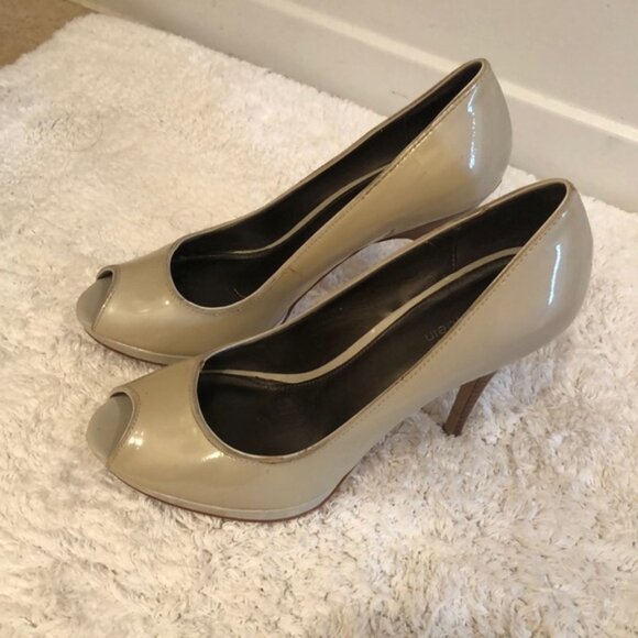 Patent Leather Calvin Klein Open Toe High Heels - Picture 1 of 3